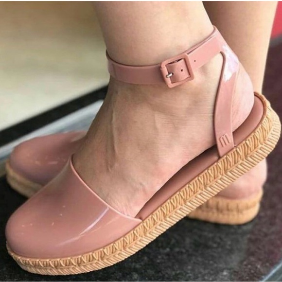 ❤️... Melissa x Jason Wu Pink Espadrille flat  Sandal - Picture 6 of 9